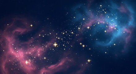 Cosmic Nebula Starry Night Sky Galaxy Background Space Art