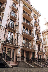 Fototapeta premium old building with balcony in the city