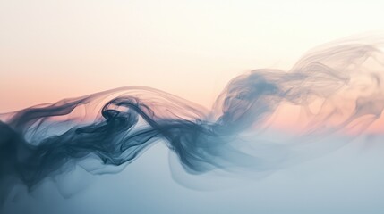 Abstract Smoke Wave at Sunset: Serene Pastel Hues