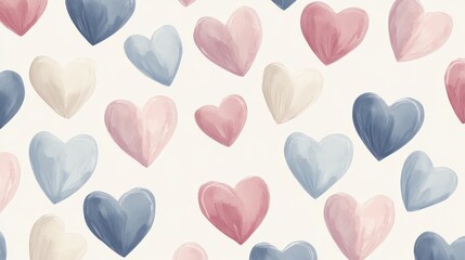 Seamless valentine's day vector background with floating pink and red hearts on a soft romantic gradient, perfect for love-themed designs and greeting cards


