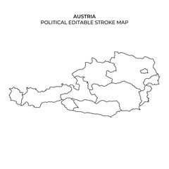 Outline of Austria for Editable Political Maps