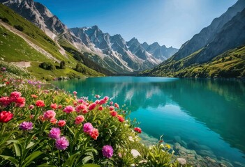 Beautiful and Peaceful Nature Scenery Illustration Landscape Countryside Tranquil Vibrant and Colorful