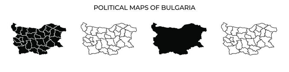 Bulgarias political map showing various areas and divisions
