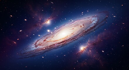 Obraz premium Majestic Spiral Galaxy Cosmic Nebula Starscape Background