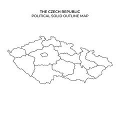 Outline map of the Czech Republic showing political boundaries