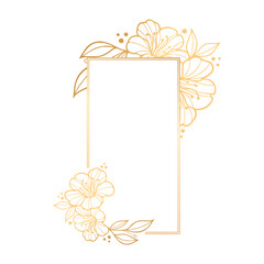 Minimalist Beautiful Gold Floral Frame for Modern Design