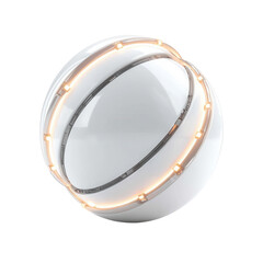 Obraz premium A sleek, futuristic orb featuring illuminated rings around a smooth surface, exuding a modern, high-tech aesthetic.