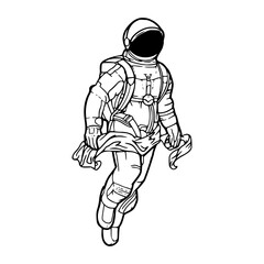 a line art drawing of a astronaut illustration