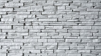 A Seamless Texture of White Stacked Stone Wall Panels for Interior or Exterior Design Projects