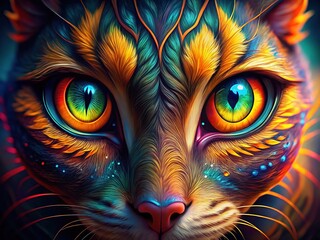 Fototapeta premium Close-Up Eyes, Colorful Irises, Detailed Macrophotography, Bright Eyes, Sharp Focus, Animal Eyes