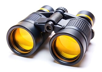 Close-up of Yellow Lens Binoculars - Sharp, Bright Optics Photography