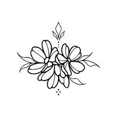 Minimalist Hand Drawn Floral Bouquet Illustration