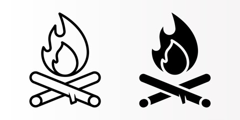 Campfire icon set. bonfire sign. for mobile concept and web design. vector illustration on white background