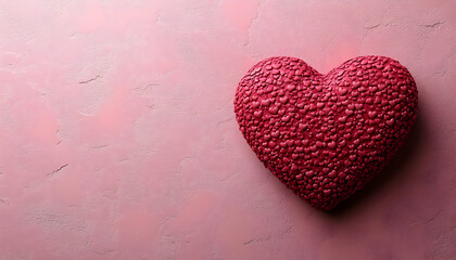 Fototapeta premium Pink textured heart, Valentine's Day
