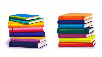 stack of colorful books