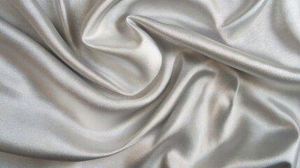 Elegant Draped Silver Satin Fabric Texture Background