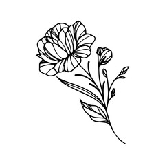 Minimalist Hand Drawn Floral Bouquet Illustration