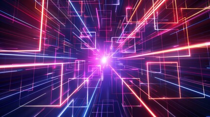 Naklejka premium Abstract Digital Tunnel Wallpaper