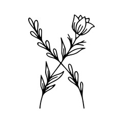 Minimalist Hand Drawn Floral Bouquet Illustration
