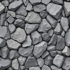 Fototapeta premium stone wall texture background , gray stone siding with different sized stones . generative ai 