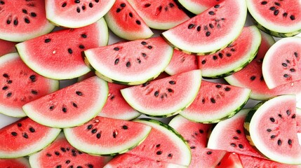 Sliced Watermelon Background, Vibrant Summer Fruits, Freshly Cut, Healthy Food, Close Up