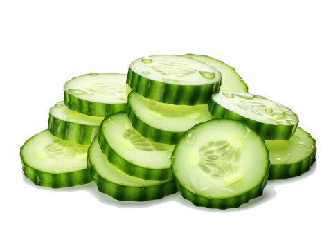 cucumber slices isolated on white background