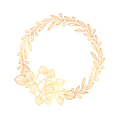 Minimalist Beautiful Gold Floral Frame for Modern Design