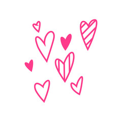 cute pink hearts element