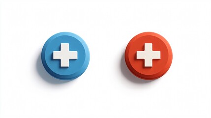 Obraz premium Emergency Hospital Symbol for Medical Services in Duo Color Cross Seal, Wide Aspect Ratio