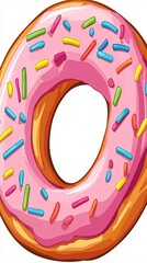 Delicious Pink Donut with Colorful Sprinkles Sweet Treat Bakery Delight