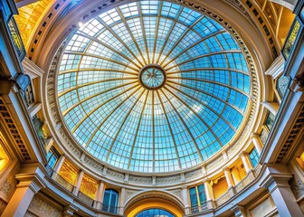 Obraz premium San Francisco Mall, Steel & Glass Dome, Architectural Photography, Skylight, Interior Design