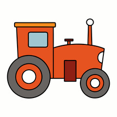 tractor isolated on white