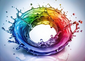 Fototapeta premium Splashing Water Circle, Abstract Wave Art