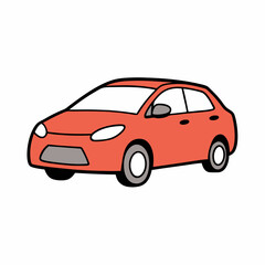 red car isolated on white