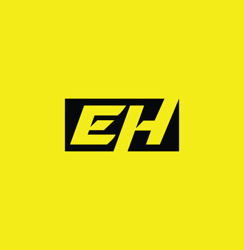 letter EH, Abstract initial monogram letter alphabet logo design
