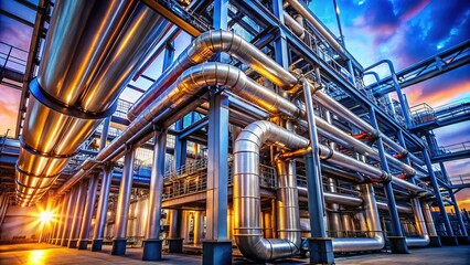 Steel Pipeline Outdoor Structure - Oil & Gas Factory