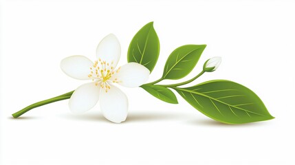 Obraz premium Green leaf nature icon on white background for web design use