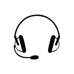 icon headphones headset symbol vector monochrome