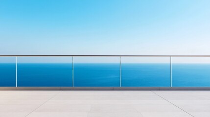 Spotless Glass Balcony Railing Overlooking Scenic Ocean Panorama