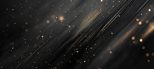 Obraz premium Abstract black and gold diagonal lines with bokeh.
