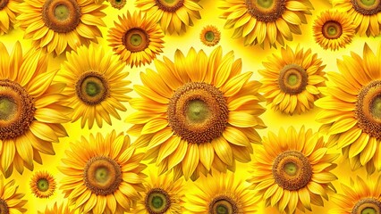Fototapeta premium Sunny Sunflower Patterns: Cheerful Yellow Abstract Background for Print Designs