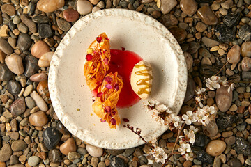 Oriental sweets with sweet and sour sauce