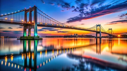 Throggs Neck Bridge Reflection, Queens NY - Stunning Aerial View