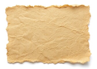 Torn Beige Textured Paper Close-Up, High Detail