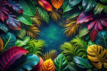 Tropical Leaf Frame - Lush Botanical Background