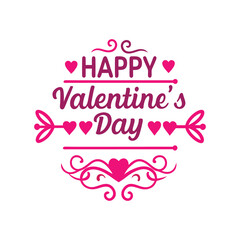   Happy Valentine's Day typography t-shirt design on white background 
