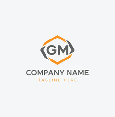 Alphabet Minimal Letters GM MG Business Logo Design Vector.
