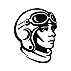 icon symbol pilot aviator civil vector monochrome