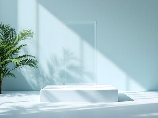 Fototapeta premium Light blue Product Display podium background