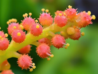 Vibrant close-up of delicate pink plant blossoms showcasing nature's beauty